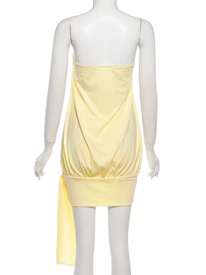 Golden Glow Ruched Mini Dress image 4