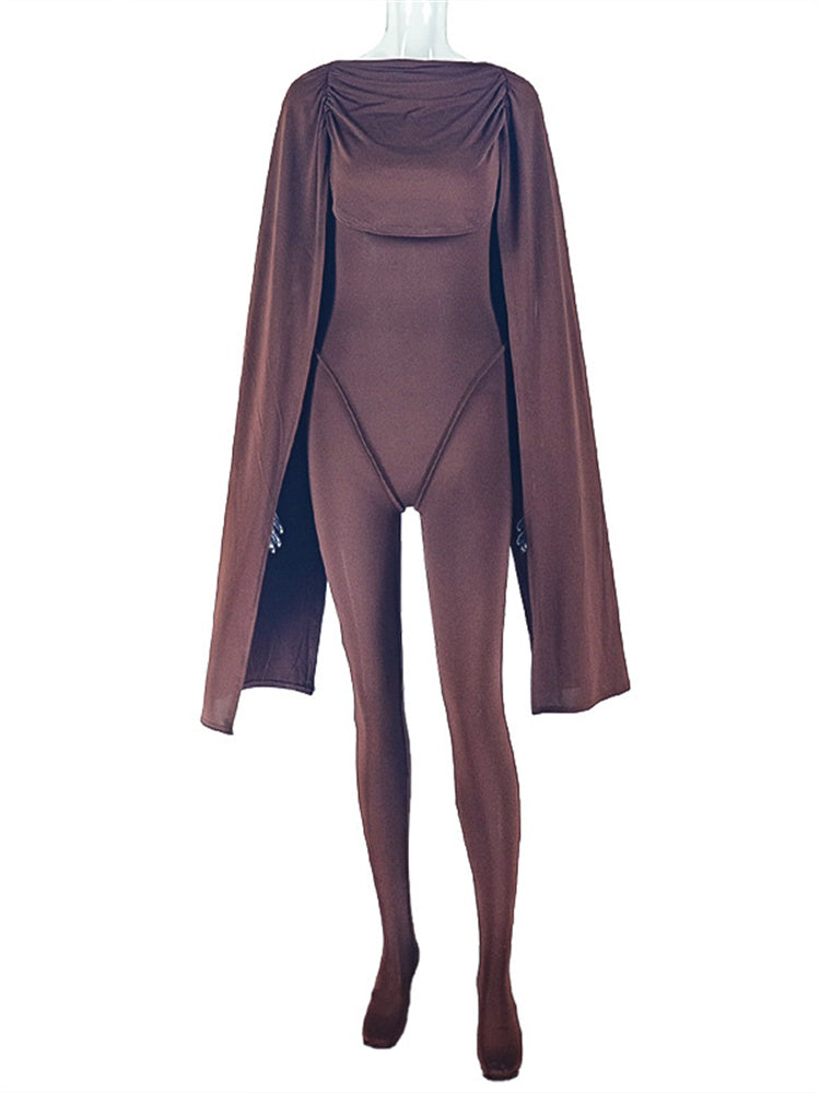 Draped Goddess Cape Jumpsuit  image 1
