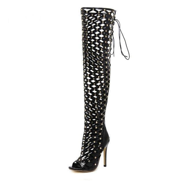 Fierce Lattice Thigh-High Heels image 5
