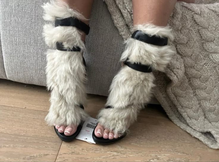 Frostbite Fierce Faux Fur Sandals (MADE TO ORDER) image 0