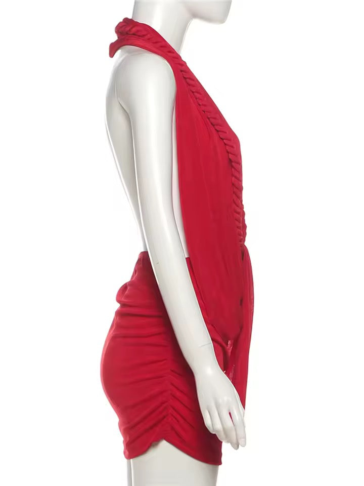 Scarlet Drape Goddess Mini Dress image 4
