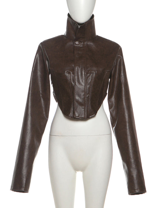 Cocoa Crush Cropped Moto Jacket  image 1