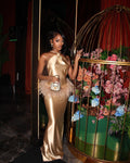 Golden Hour Glam Feather Gown image 0
