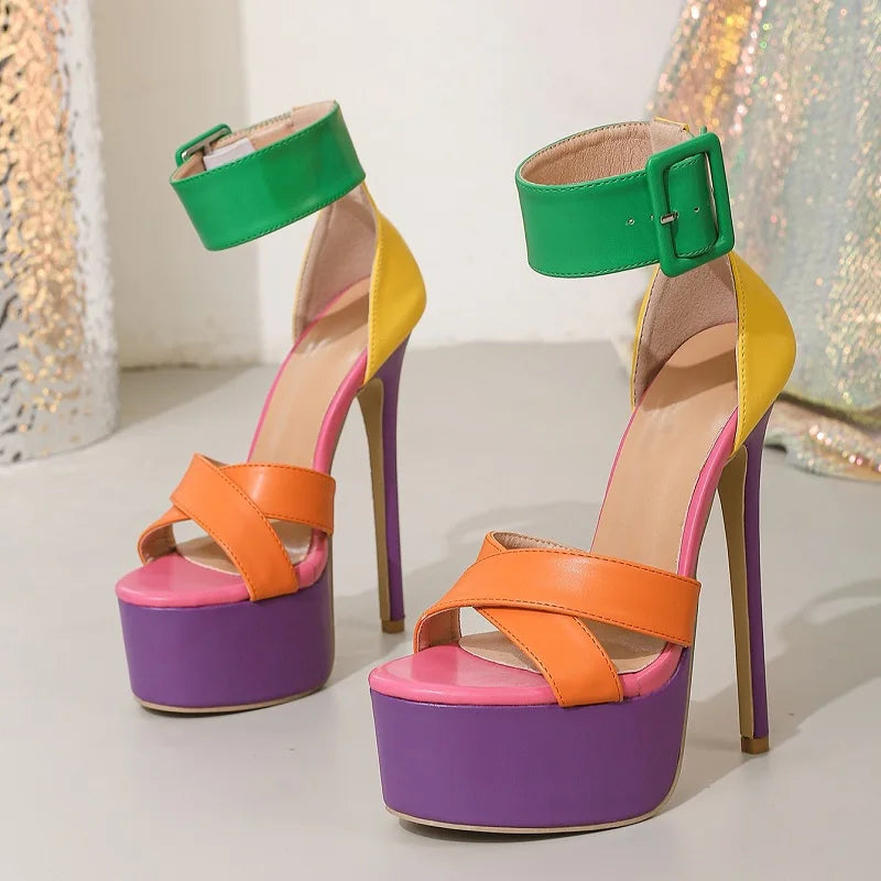 Carnival Crush Color-Block Platform Heels image 2