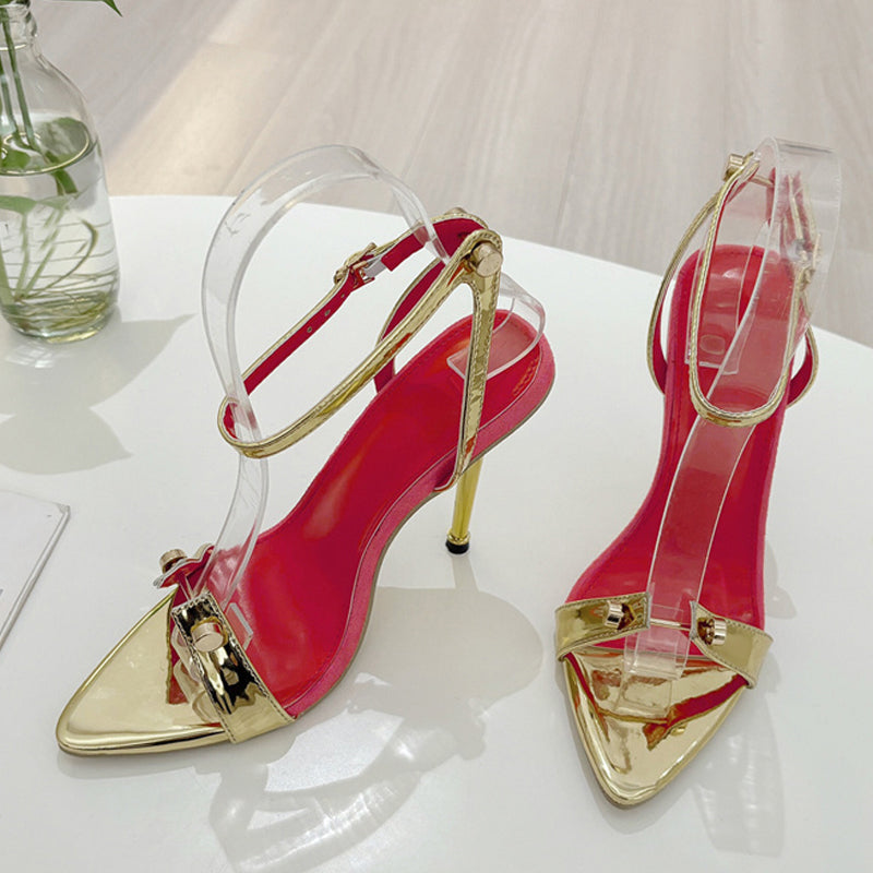 Crystal Edge Stiletto Ankle Wrap Heels  image 5