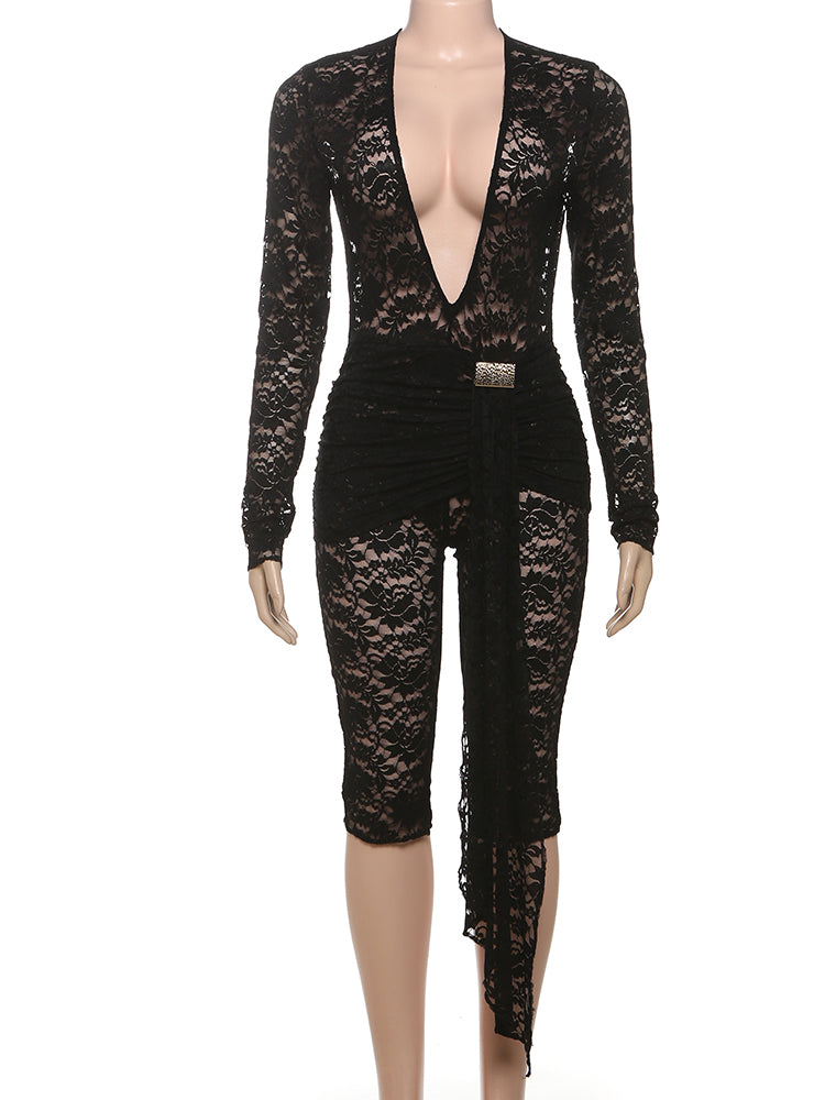 Seductive Lace Hourglass Jumpsuit image 2