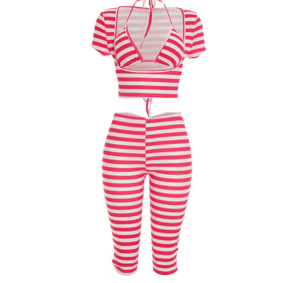 Fast Lane Stripe Pants Set