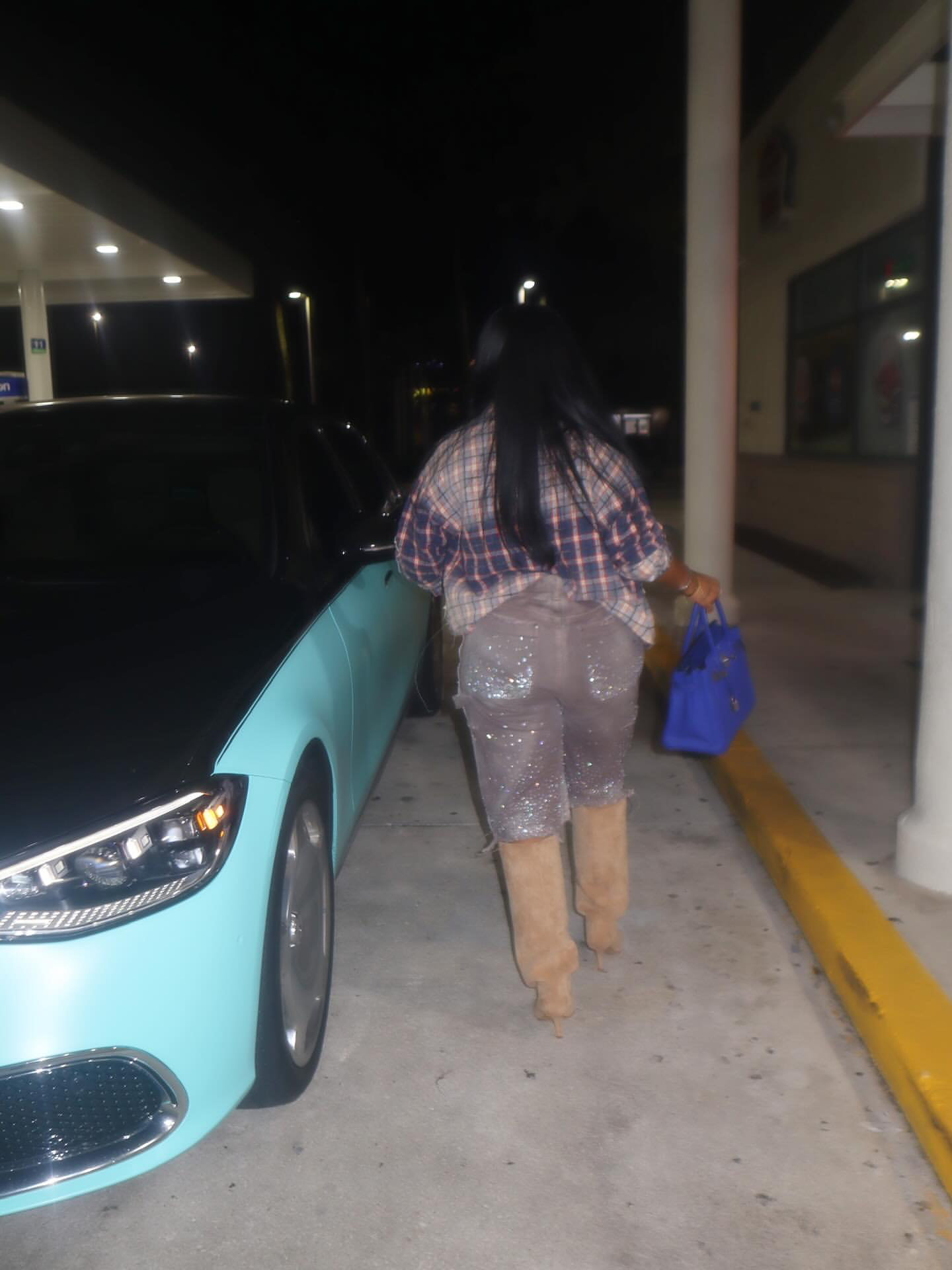 Diamond Drenched Denim Shorts image 3