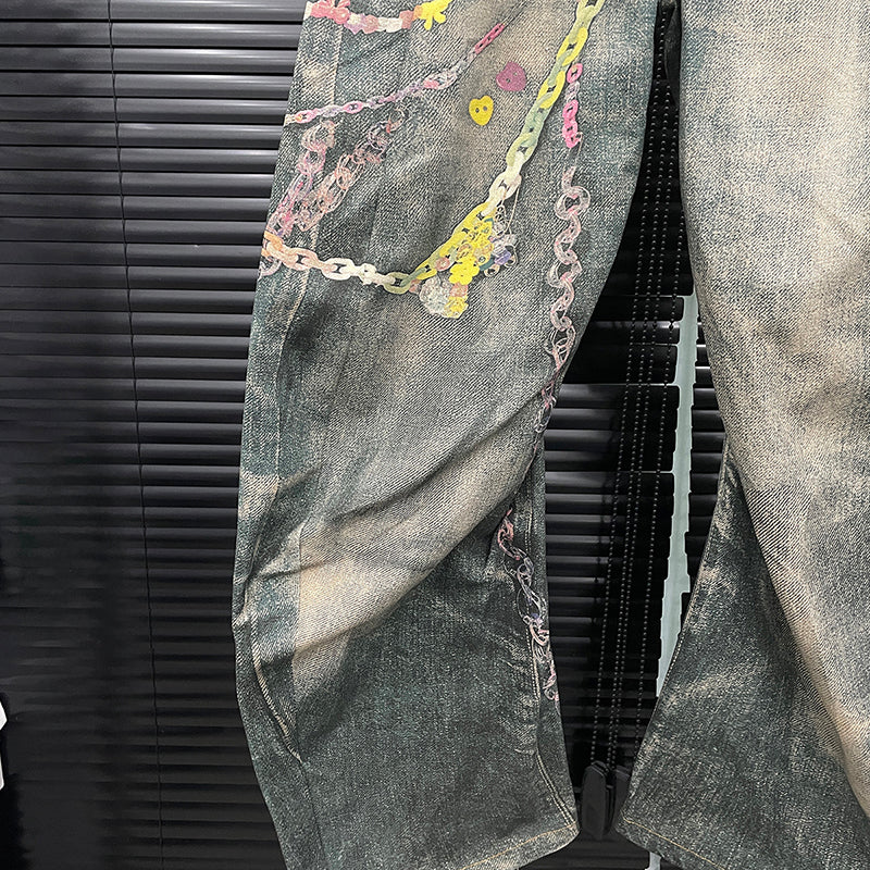 The Chain Reaction Distressed Graffiti Jeans image 5