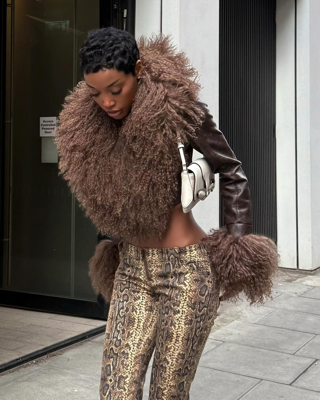 Luxe Fable Cropped Faux Leather Jacket image 0