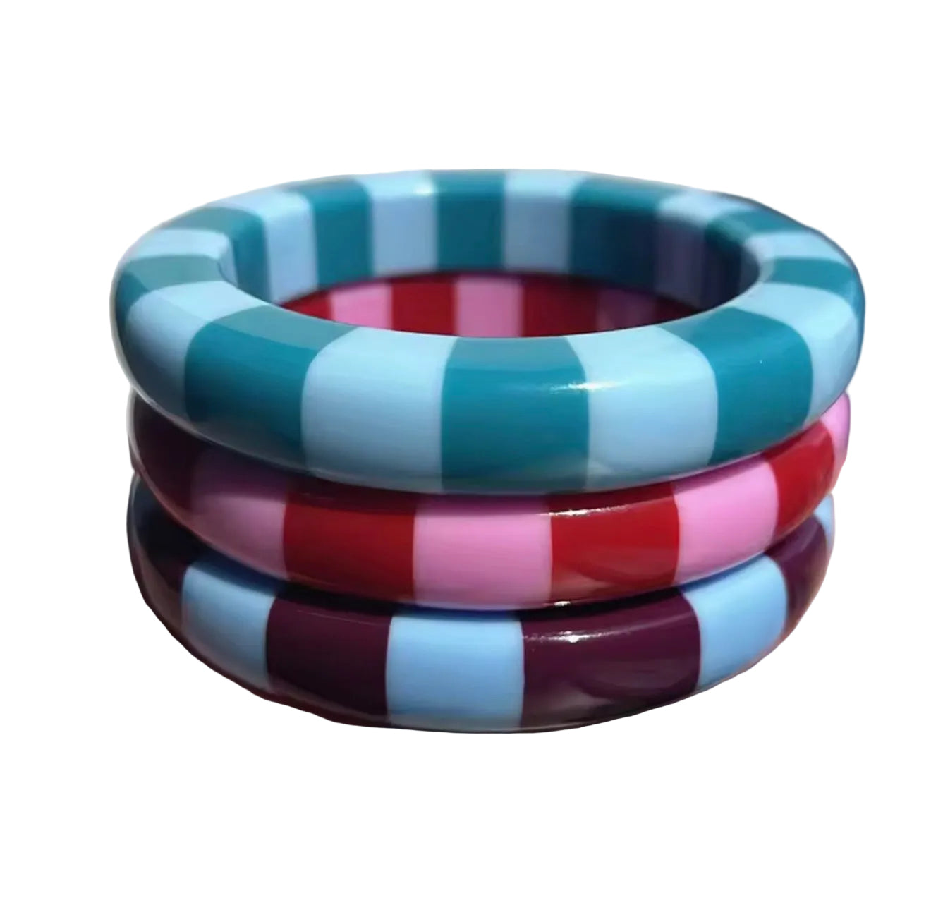 Candy Stripe Pop Stack Set of 9