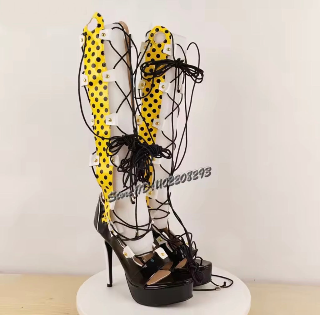 Dot Matrix Dominator Gladiator Heels image 2