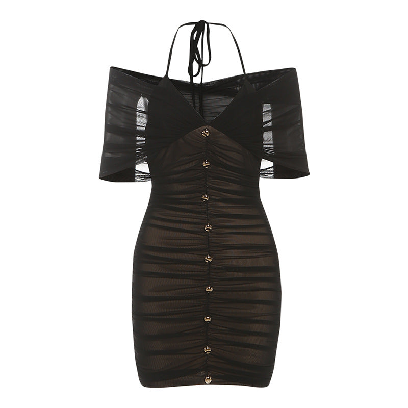 Mocha Mesh Temptation Mini Dress  image 1