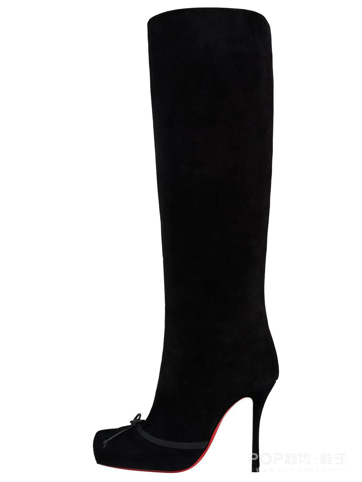 Velvet Bow High-Shine Stiletto Boots image 1