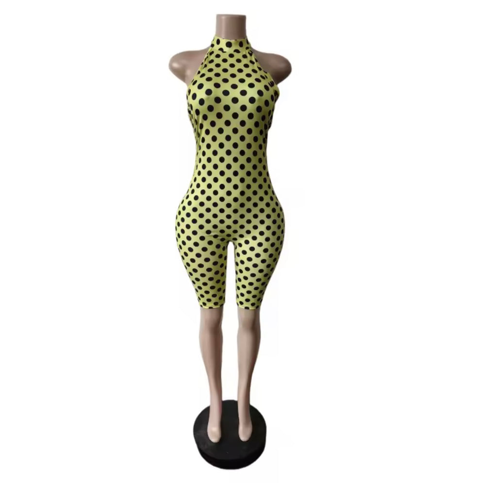 Pop Dot Halter Capri Jumpsuit