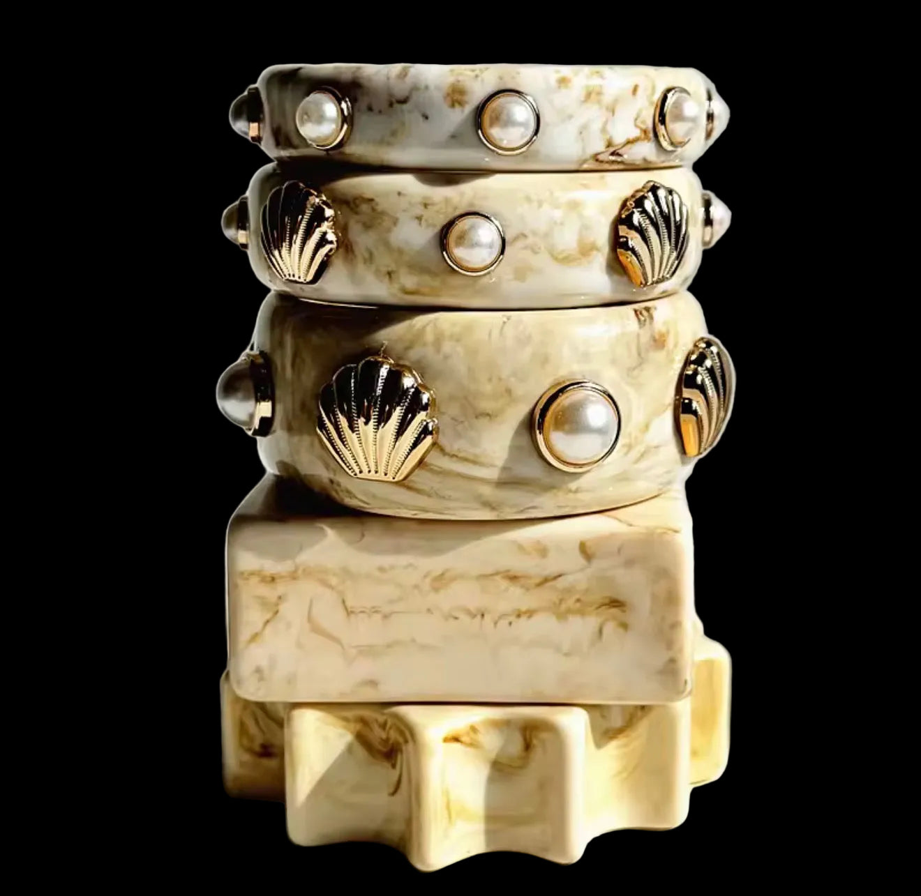 Golden Coast Shell Stack set of 5