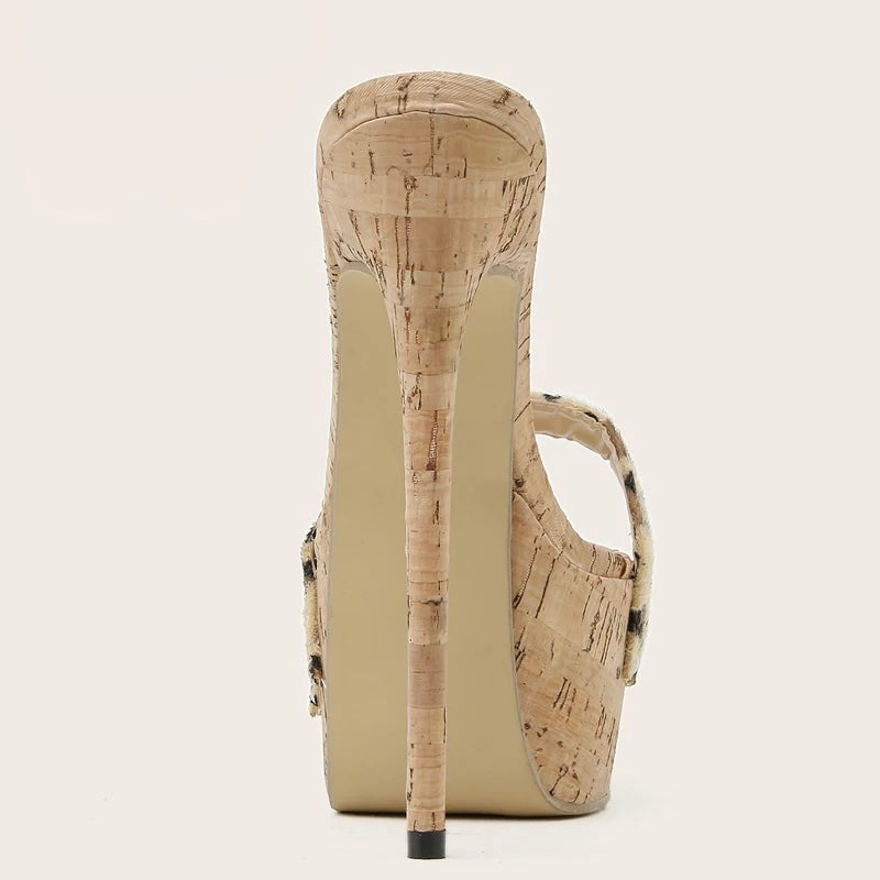 Cork Couture Cheetah Stiletto Mules  image 2