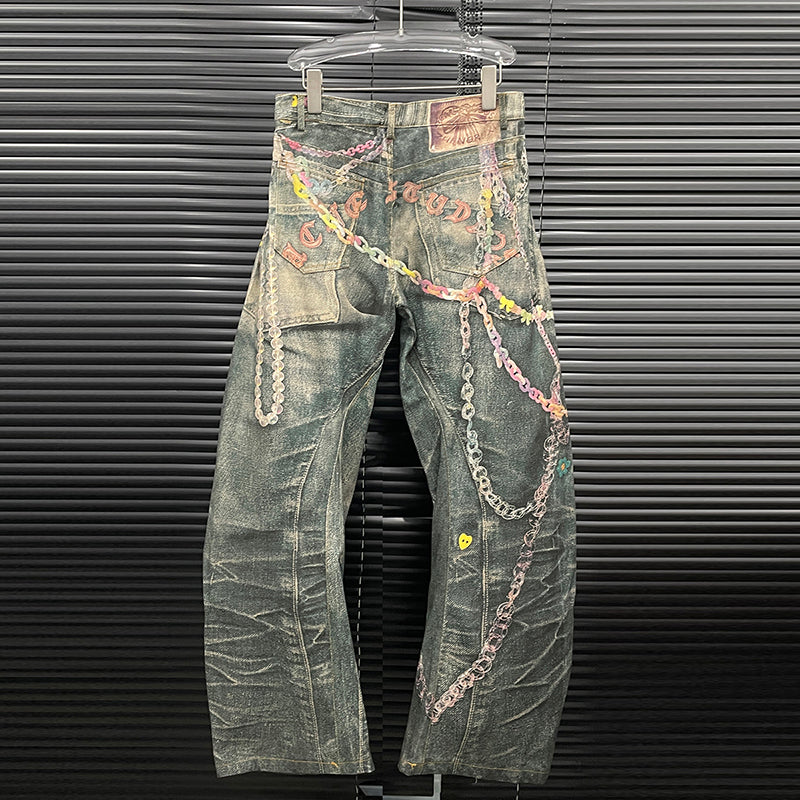 The Chain Reaction Distressed Graffiti Jeans image 2