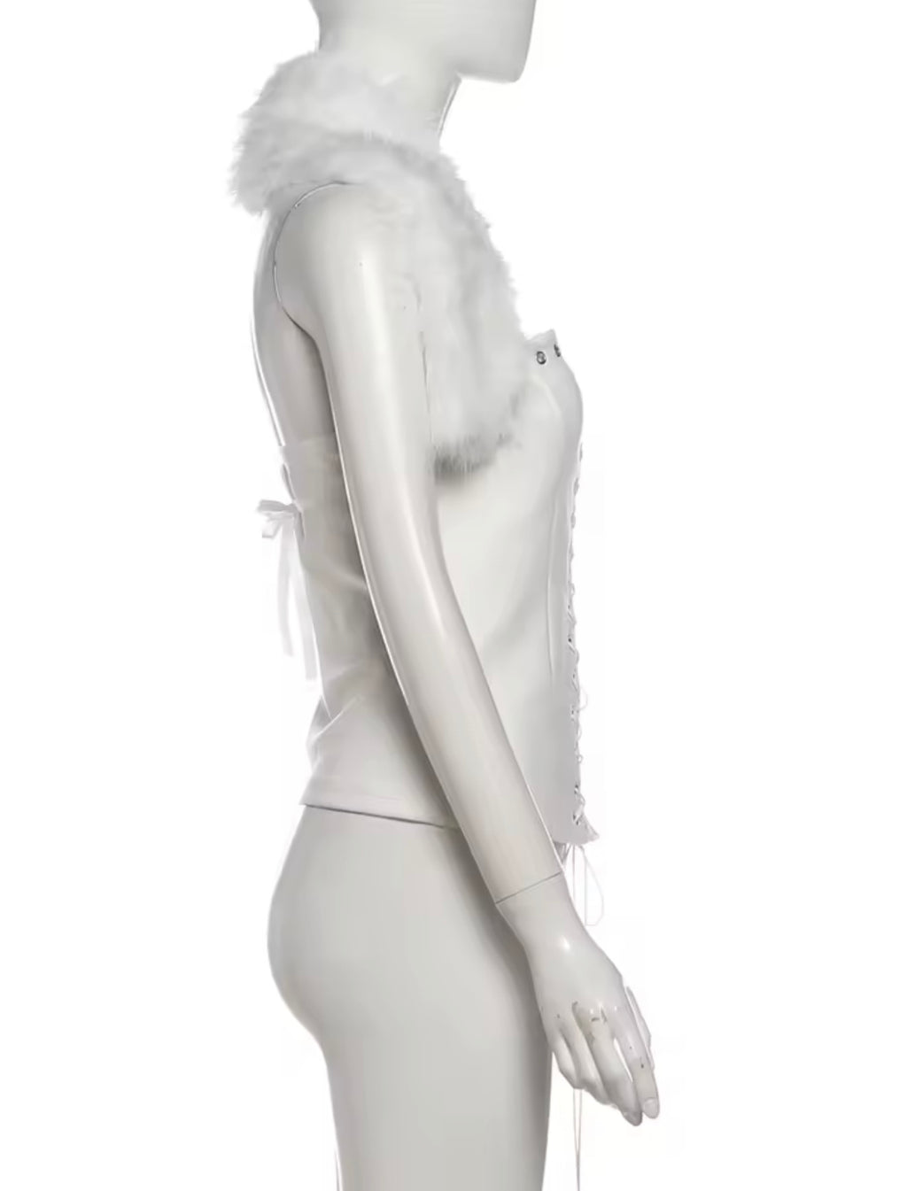 Foxy Lace-Up Furry Corset Top  image 4