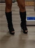 Velvet Lace Enigma Platform Boots (2-in-1 Removable Sleeve)  image 0