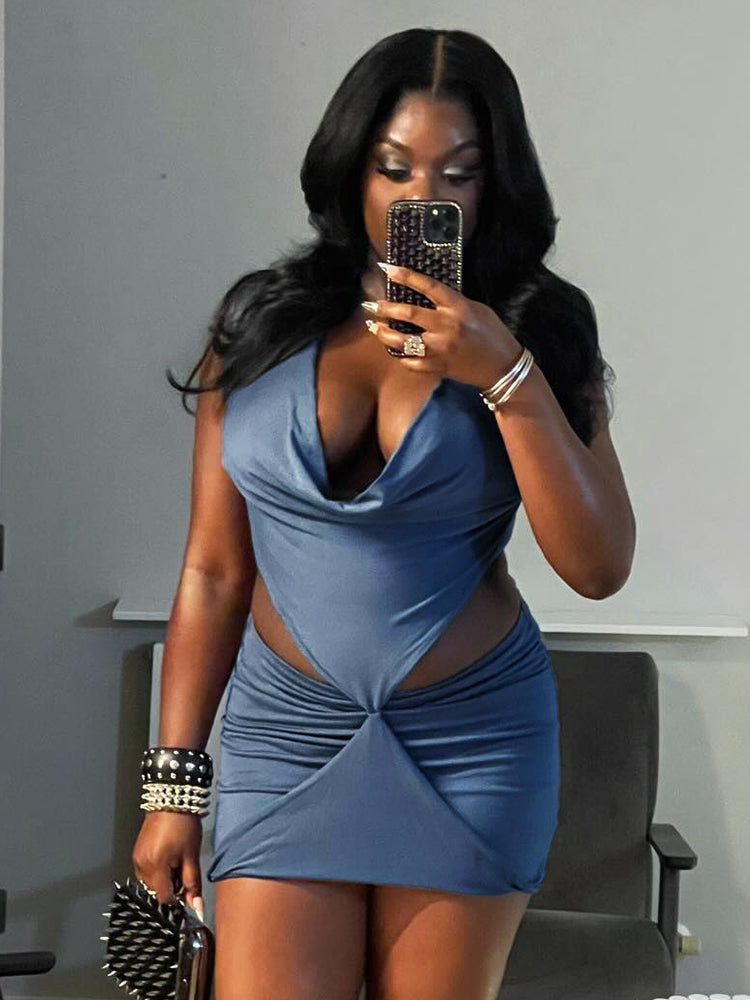 Satin Twist Siren Mini Dress image 4