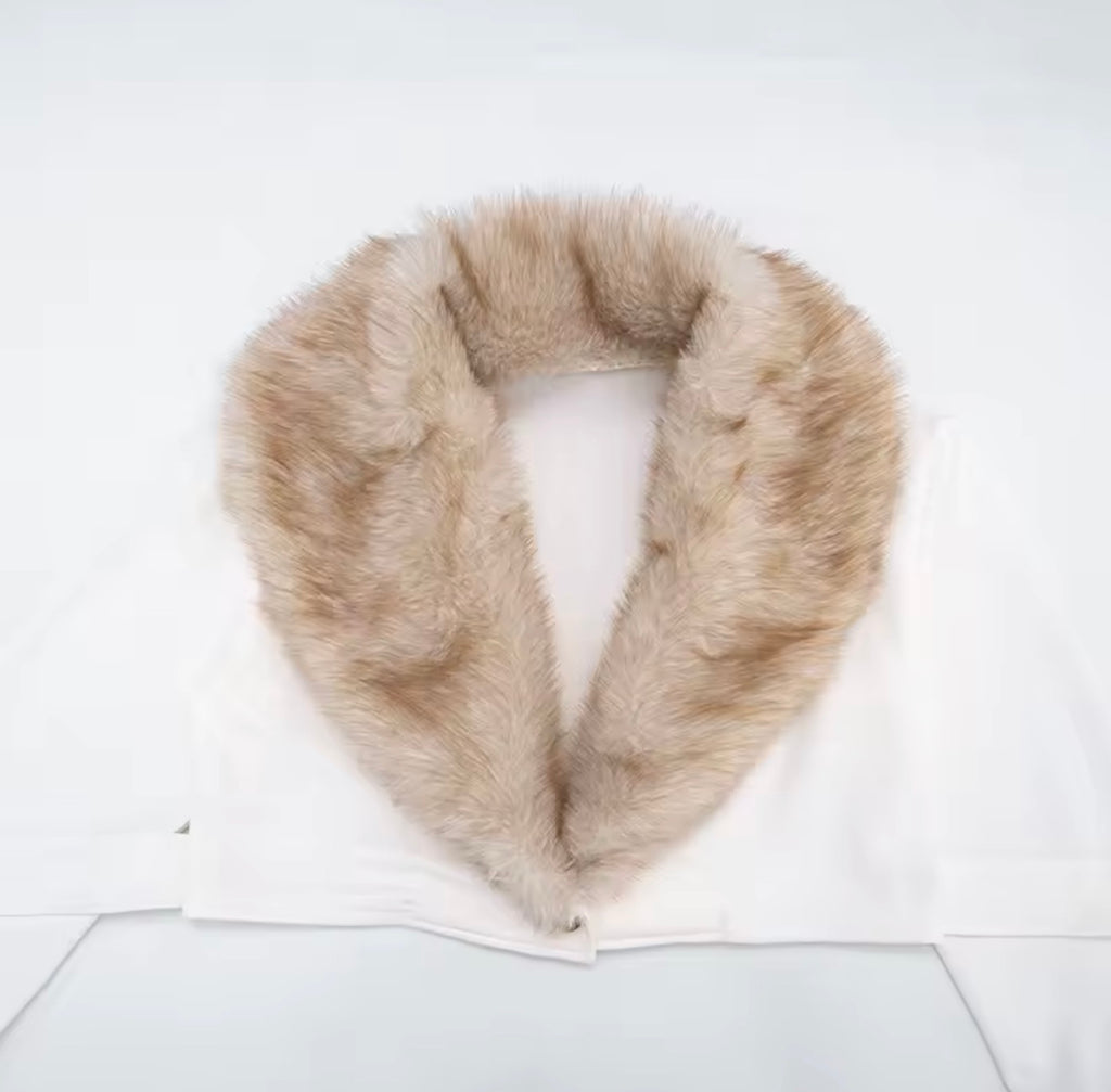 Snow Luxe Tie-Front Fur Collar Jacket image 7