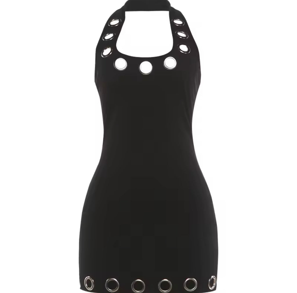 Midnight Icon Grommet Mini Dress