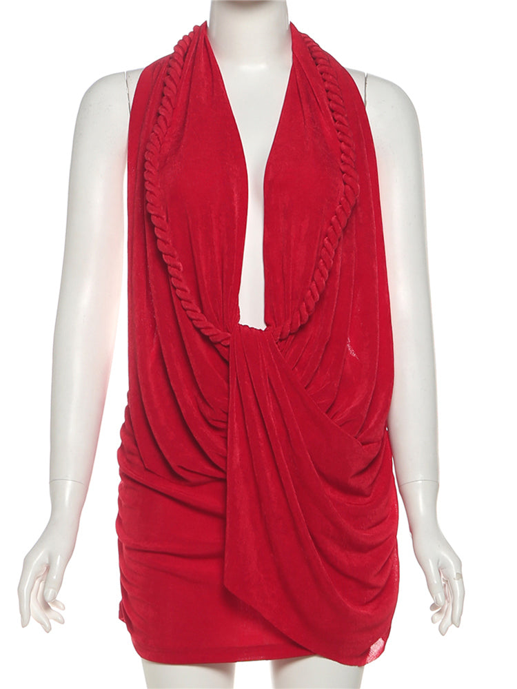 Scarlet Drape Goddess Mini Dress image 1