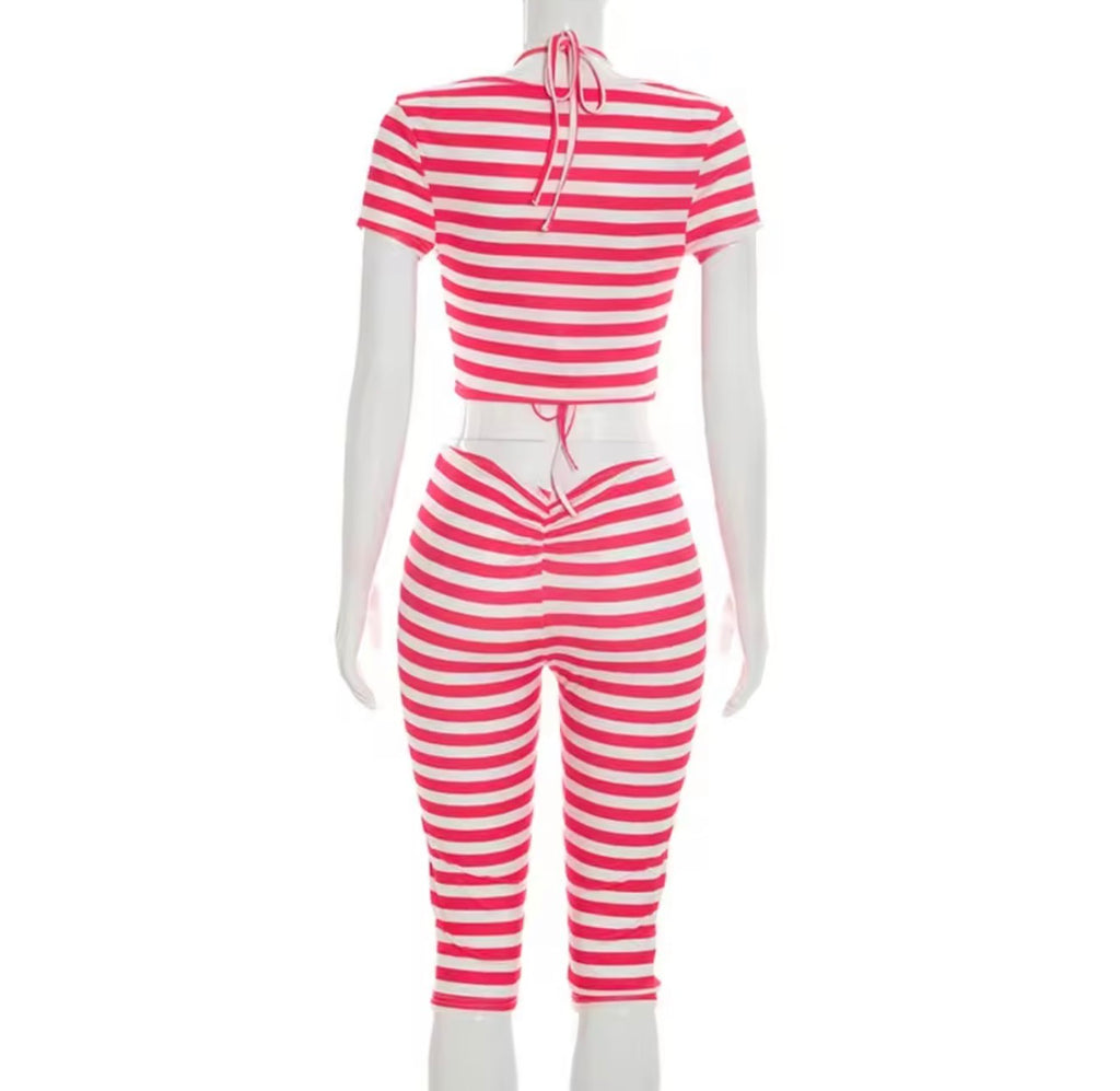 Fast Lane Stripe Pants Set