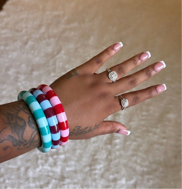 Candy Stripe Pop Stack Set of 9