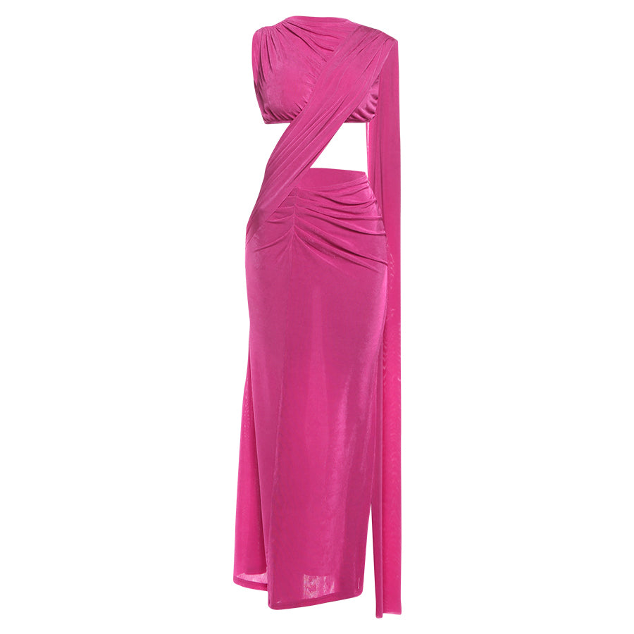 Satin Siren Ribbon Cutout Maxi Dress  image 2