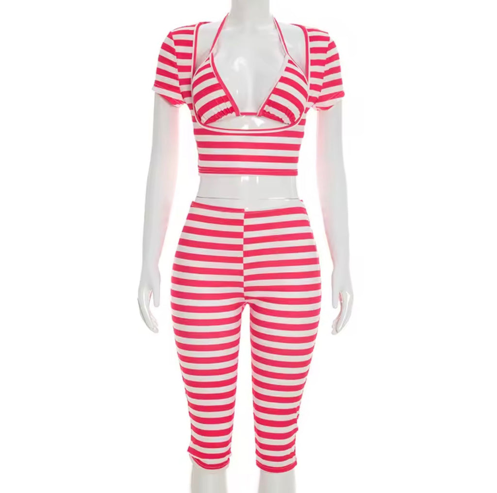 Fast Lane Stripe Pants Set
