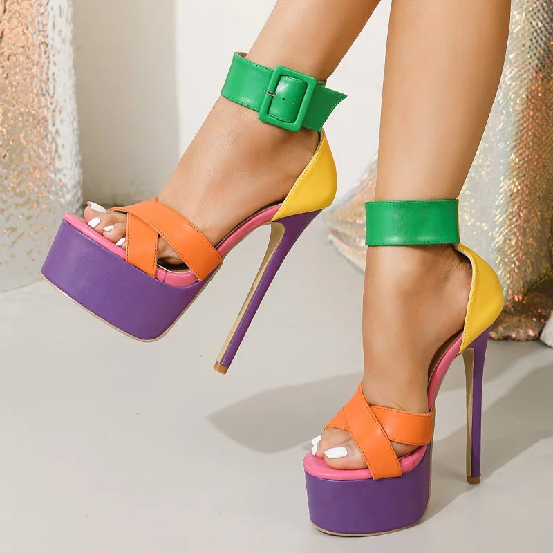 Carnival Crush Color-Block Platform Heels image 4