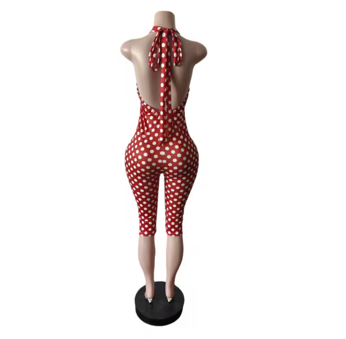 Pop Dot Halter Capri Jumpsuit