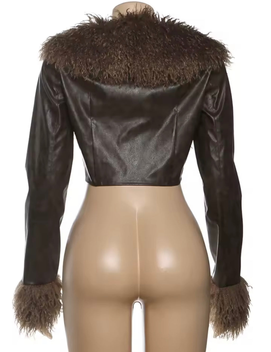 Luxe Fable Cropped Faux Leather Jacket image 4