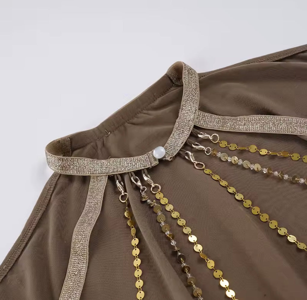 Golden Muse Butterfly Back Dress