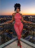 Pop Dot Halter Capri Jumpsuit