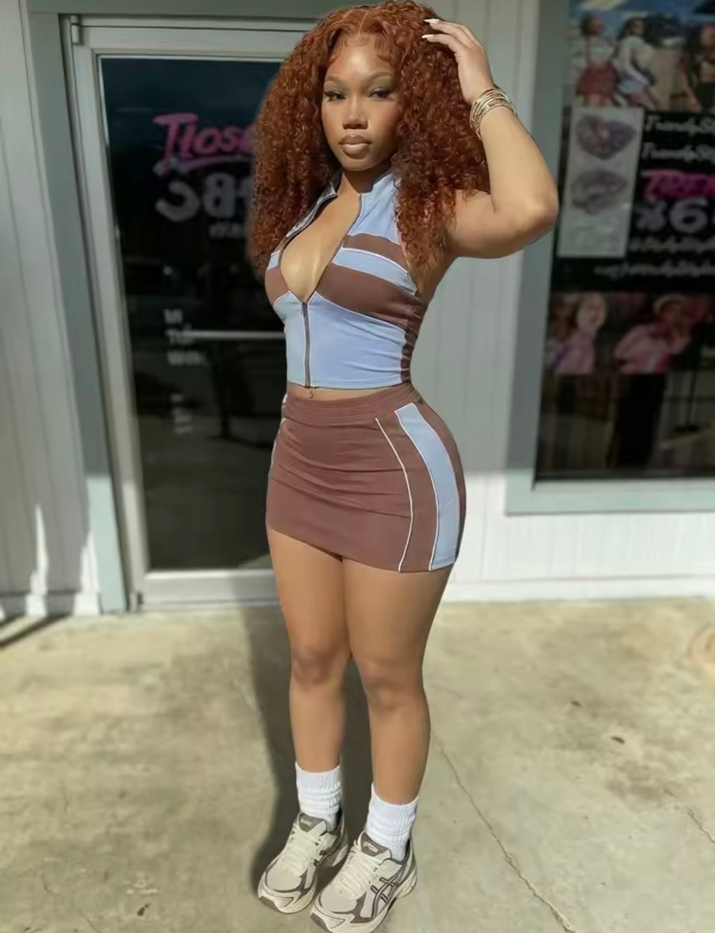 Mocha Muse Skirt Set