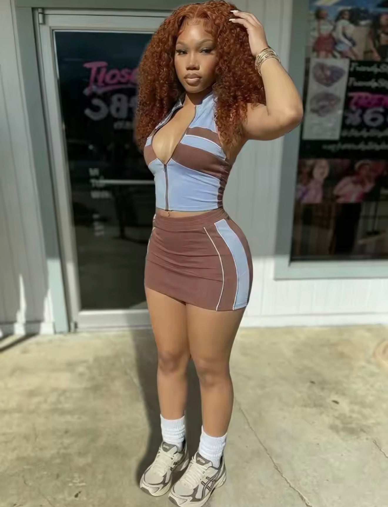 Mocha Muse Skirt Set