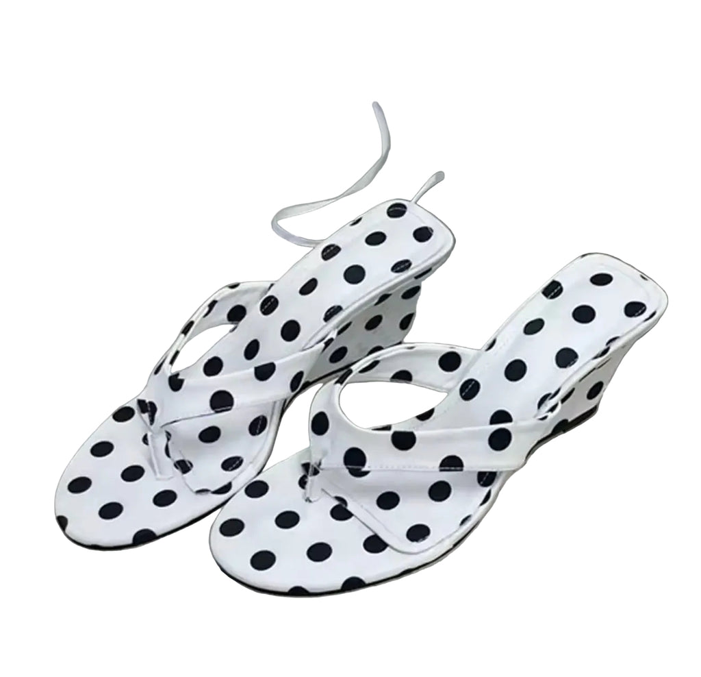 Polka Chic Wedge Sandals