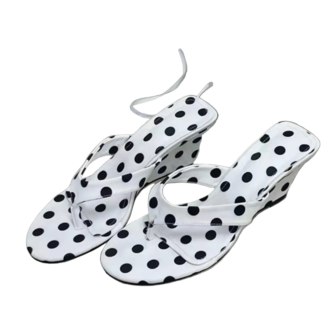 Polka Chic Wedge Sandals