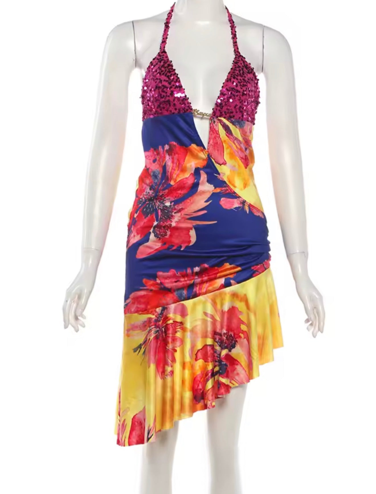 Sunset Bloom Sequin Luxe Dress