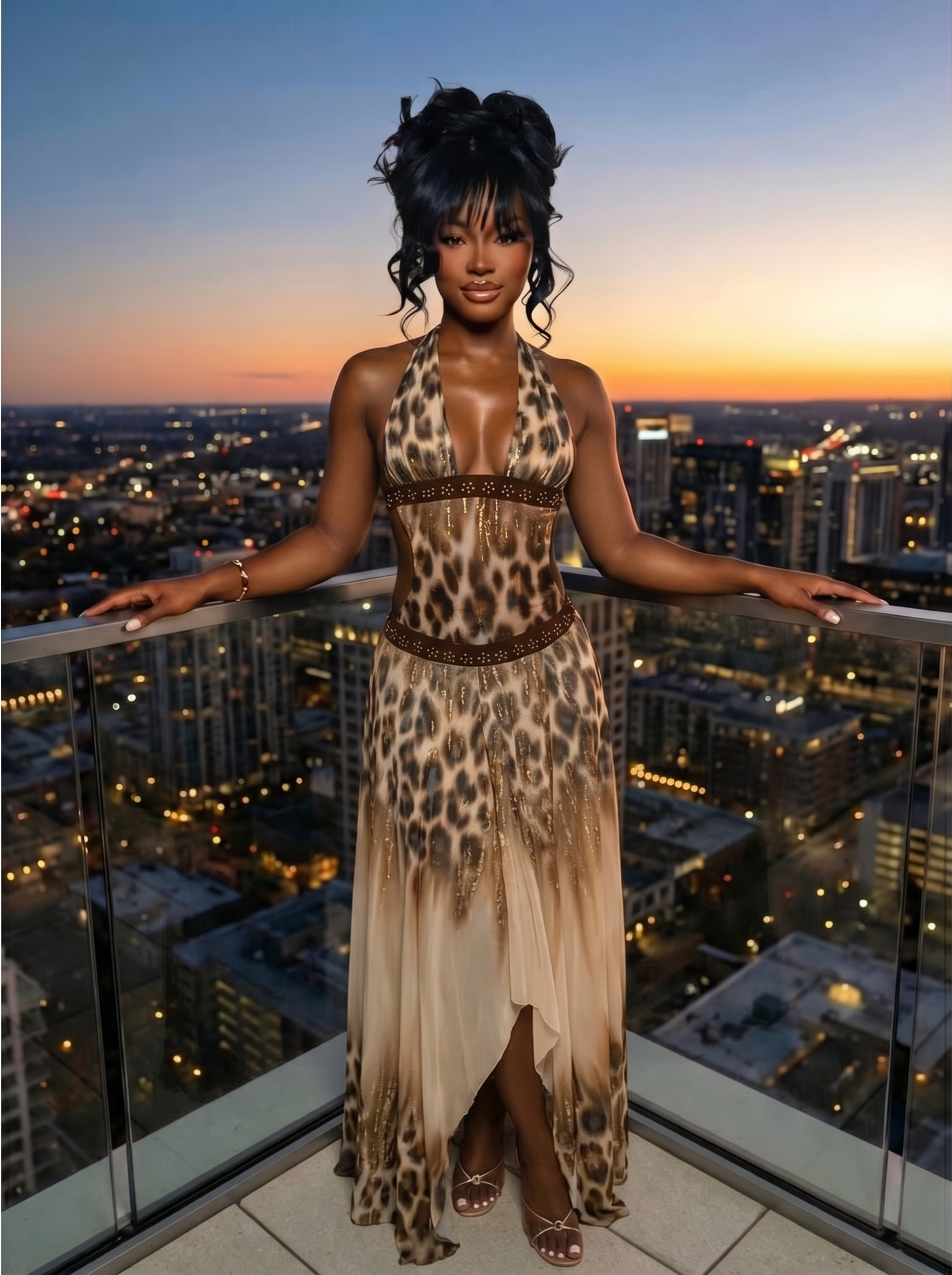 Golden Safari Luxe Maxi Dress