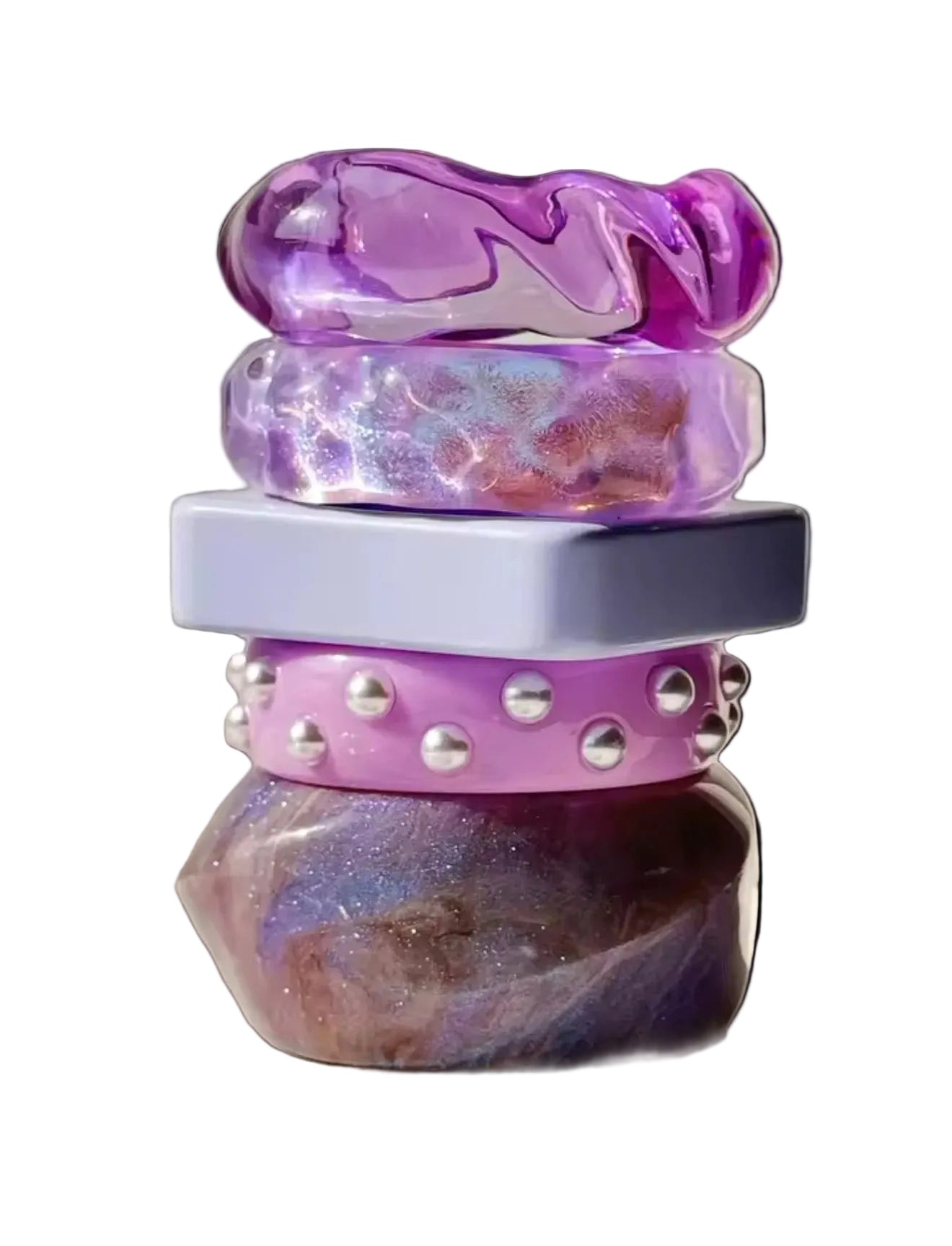 Lavender Luxe Pearl Stack Set of 4