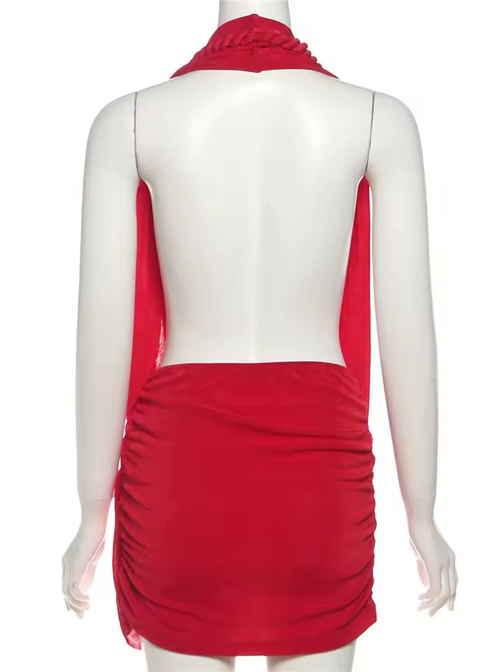 Scarlet Drape Goddess Mini Dress image 5