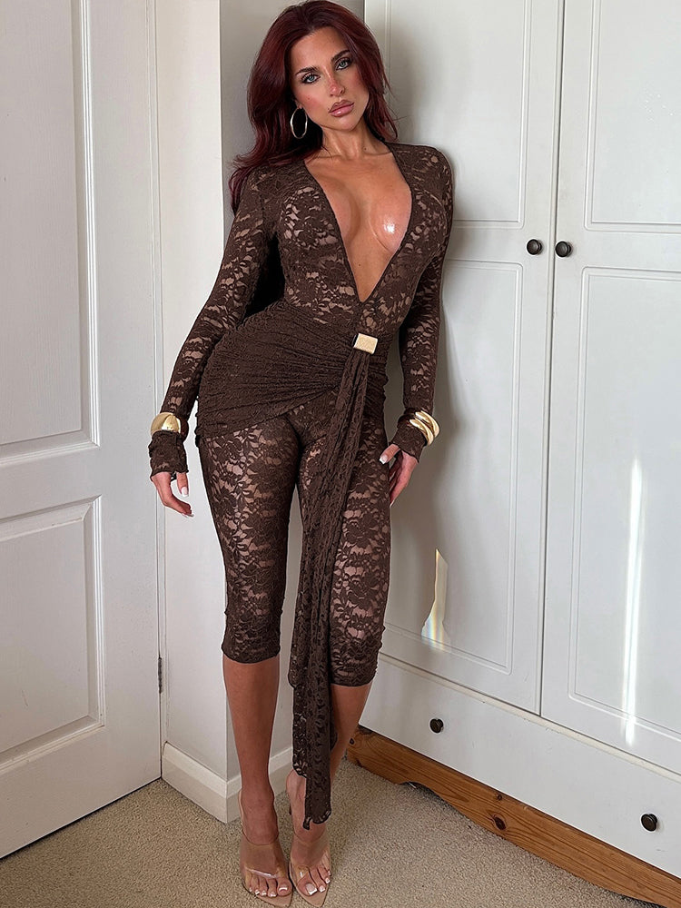 Seductive Lace Hourglass Jumpsuit image 0