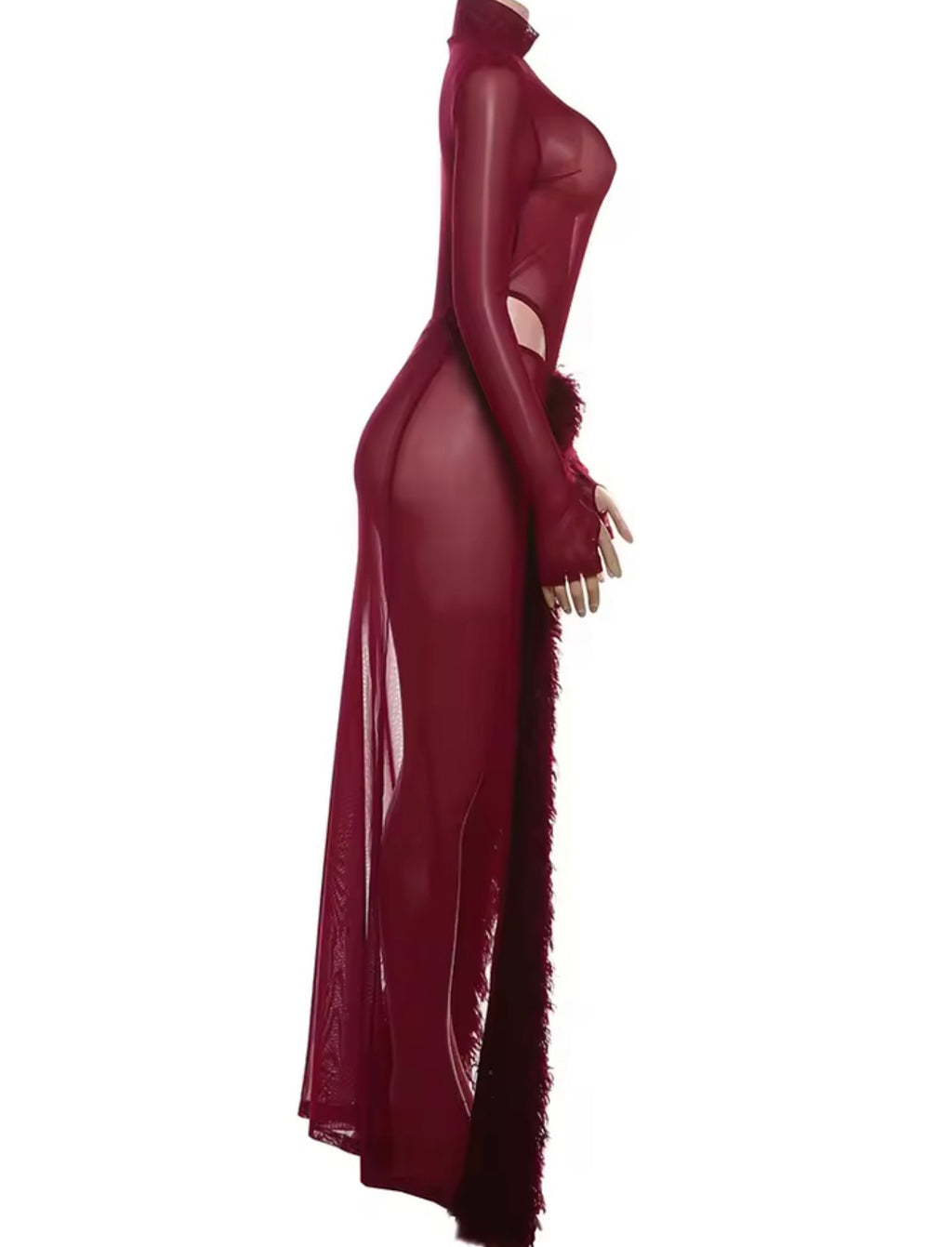 Velvet Inferno Feather Maxi Set image 3