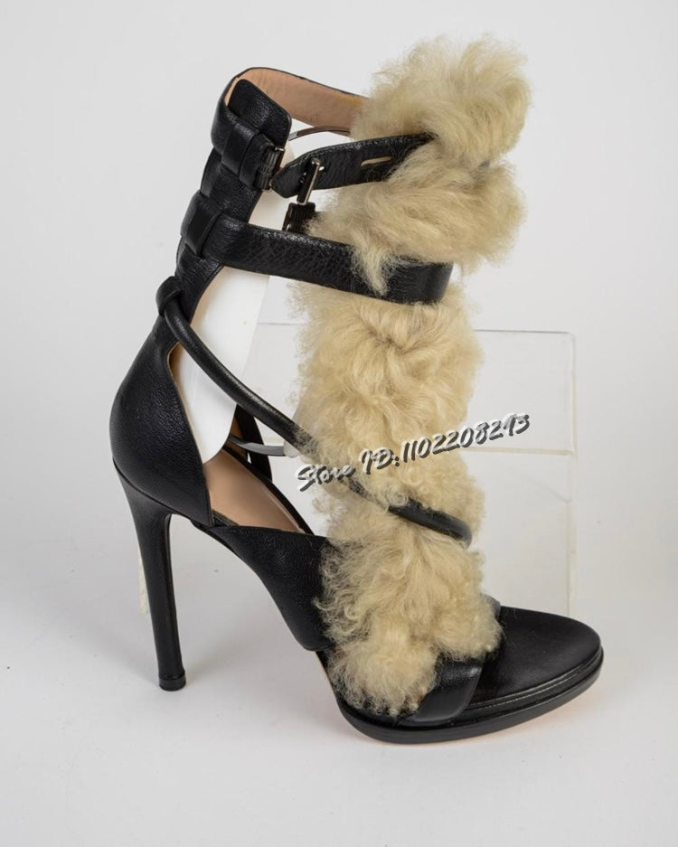 Frostbite Fierce Faux Fur Sandals (MADE TO ORDER) image 2