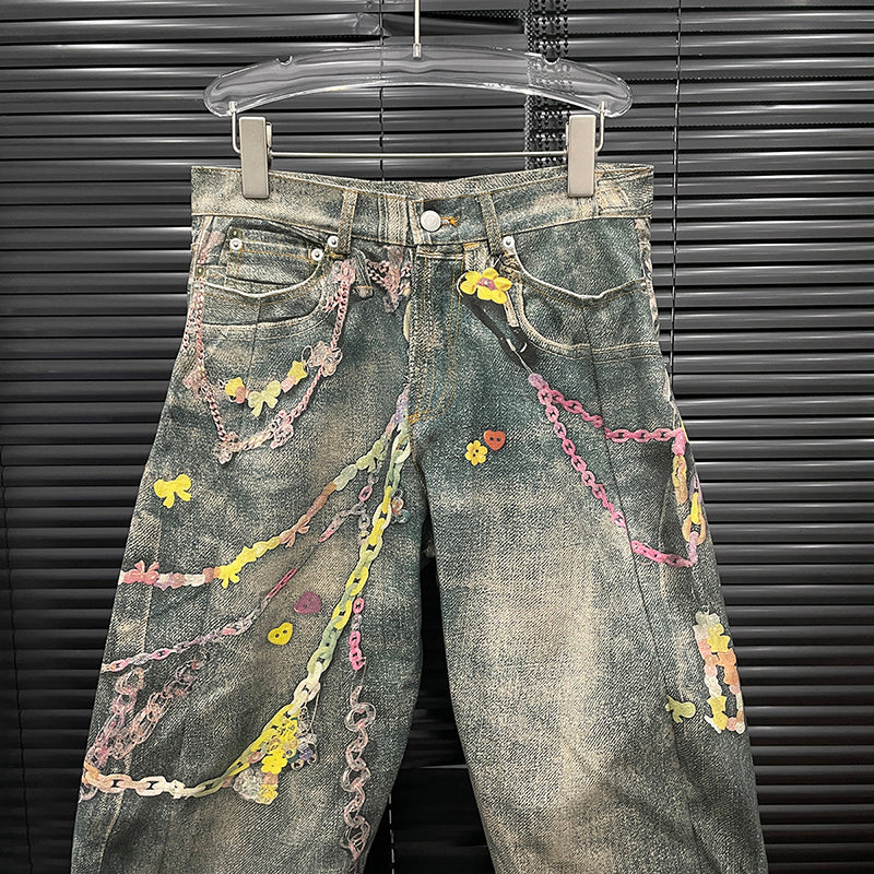 The Chain Reaction Distressed Graffiti Jeans image 1
