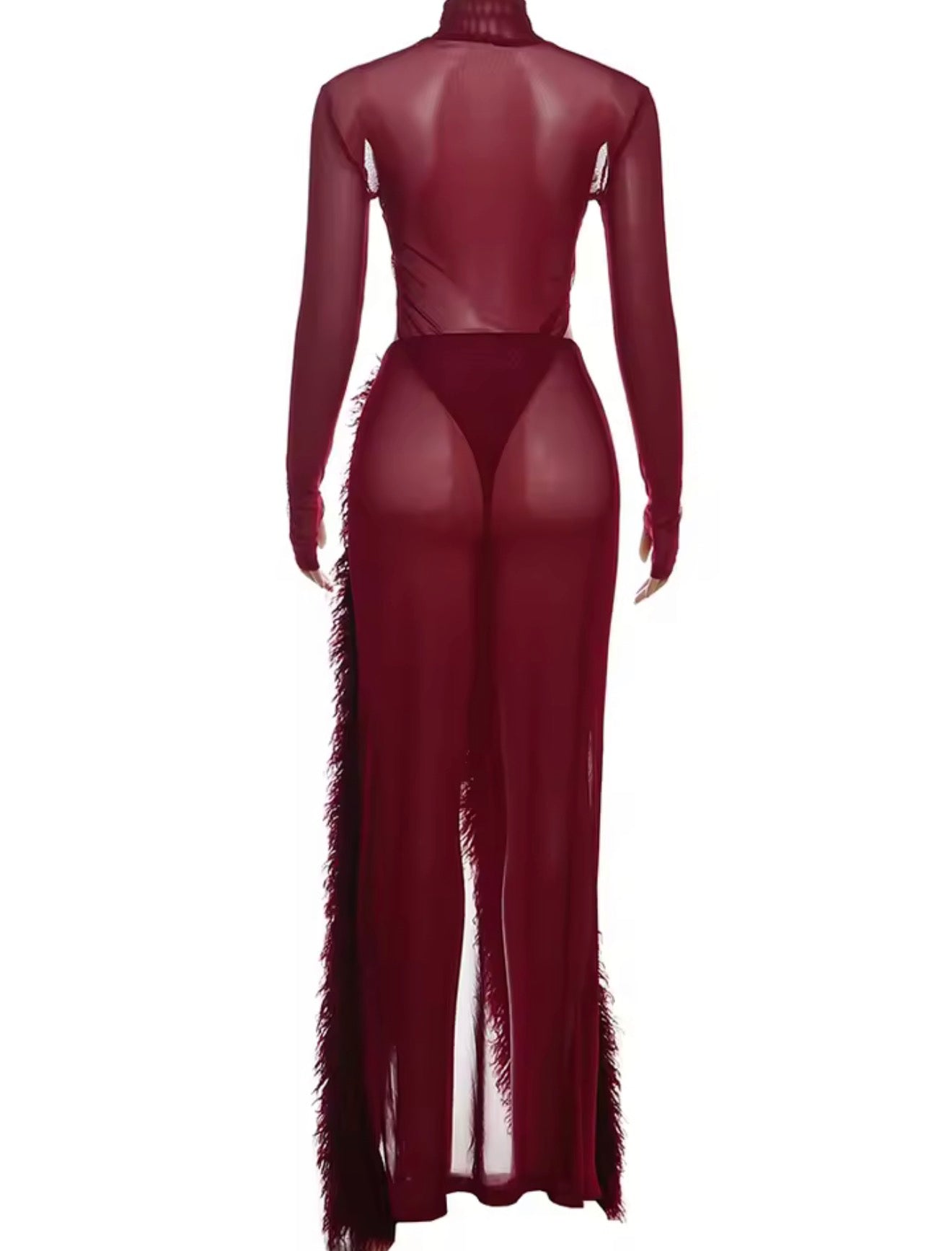 Velvet Inferno Feather Maxi Set image 4